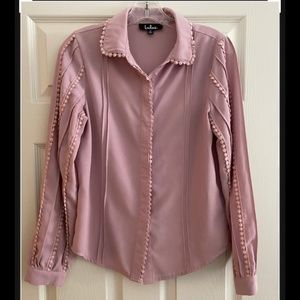 Crochet Long Sleeve Button-Up blouse
